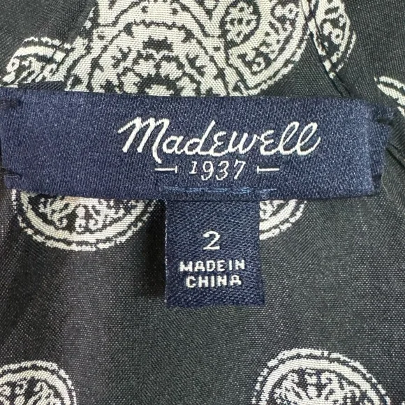 Madewell top women 2 100% silk ornamental clover pattern spaghetti strap tank - Picture 4 of 8